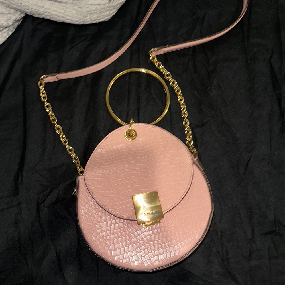 SCHUTZ LEATHER CROC BAG
